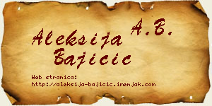 Aleksija Bajičić vizit kartica
